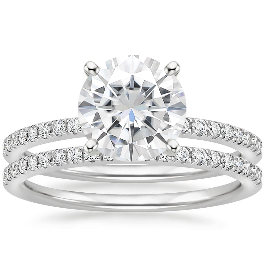 18KW Moissanite Ballad Diamond Bridal Set (1/3 ct. tw.), top view