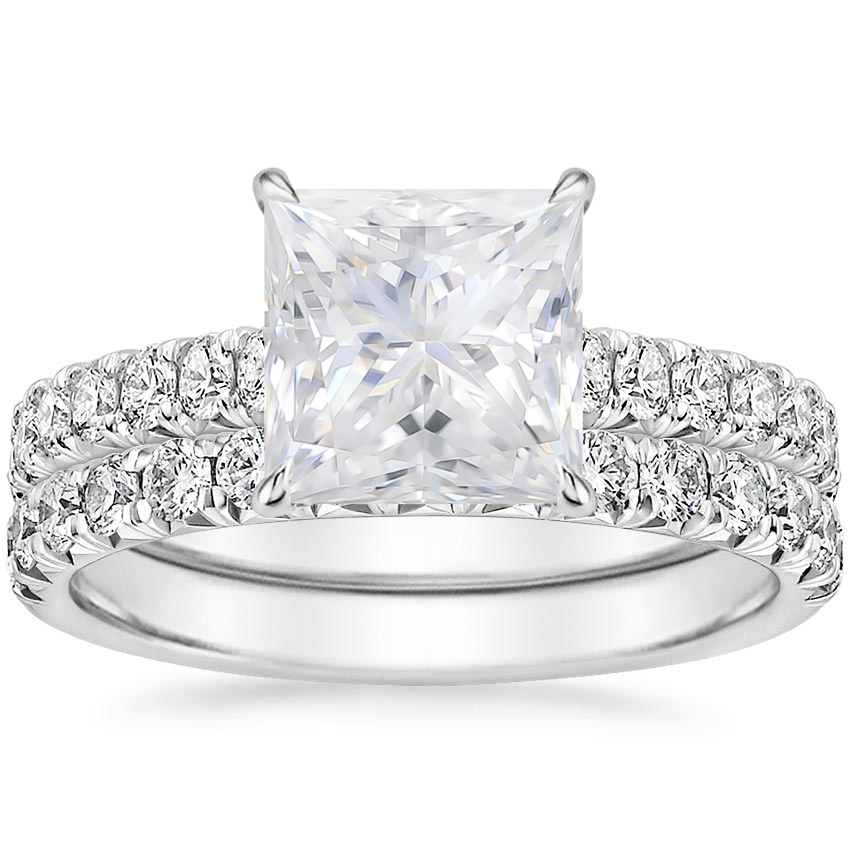 18KW Moissanite Sienna Diamond Bridal Set (7/8 ct. tw.), top view