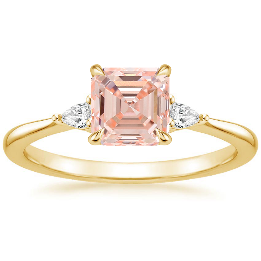18K Yellow Gold Aria Three Stone Diamond Ring (1/10 ct. tw.), large top view