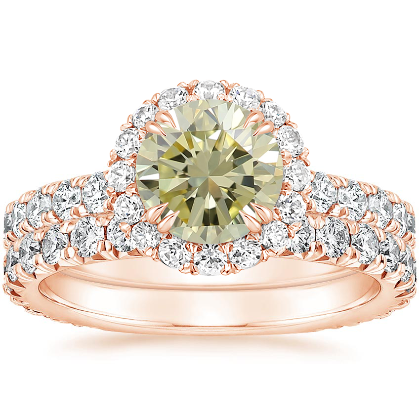 14K Rose Gold Luxe Sienna Halo Diamond Bridal Set (1 3/8 ct. tw.)