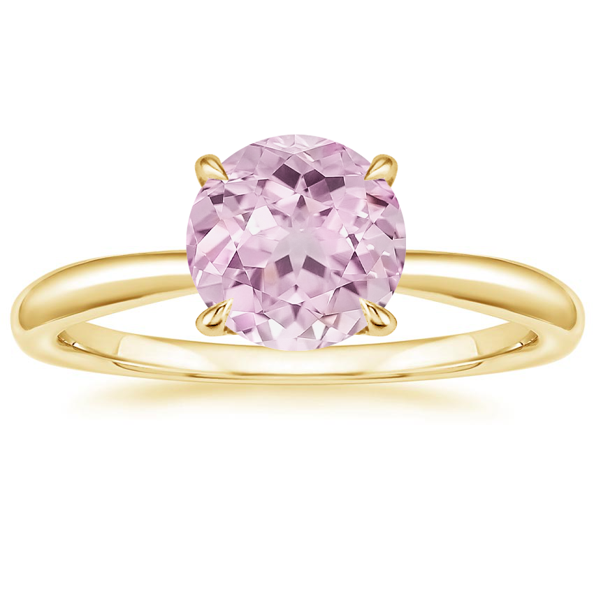 Lab Grown Sapphire Freesia 2mm Solitaire Ring in 18K Yellow Gold