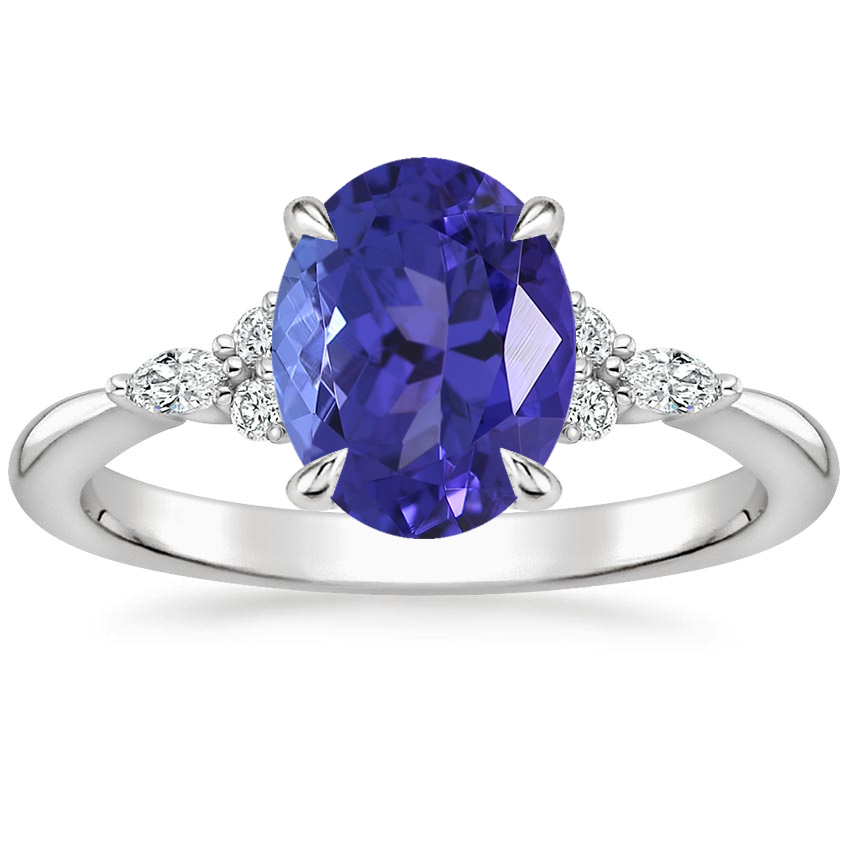 18K White Gold Nadia Diamond Ring, large top view