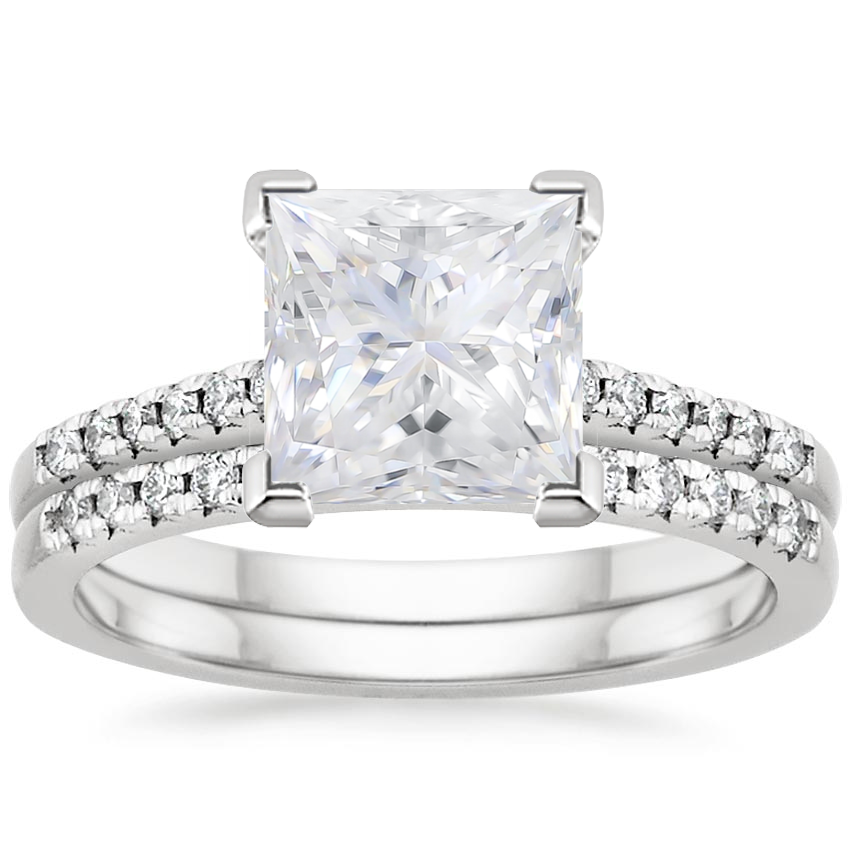 18KW Moissanite Sonora Diamond Bridal Set (1/4 ct. tw.), top view