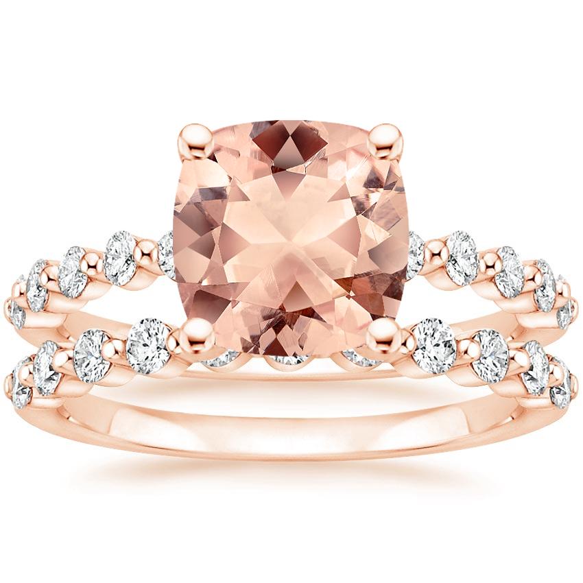 14KR Morganite Marseille Diamond Bridal Set (1/2 ct. tw.), top view