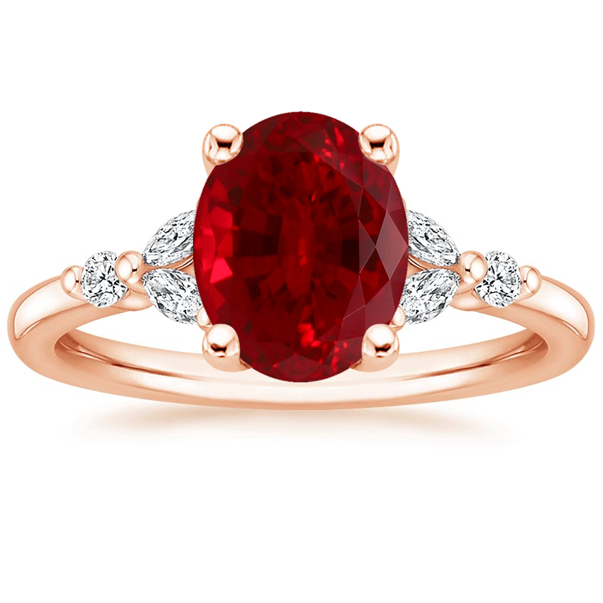 14K Rose Gold Verbena Diamond Ring, large top view