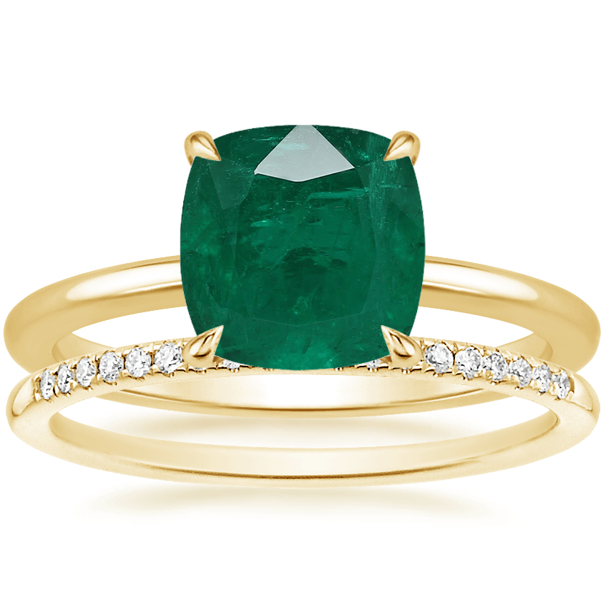 18K Yellow Gold Petite Elodie Ring with Whisper Diamond Ring (1/10 ct. tw.)