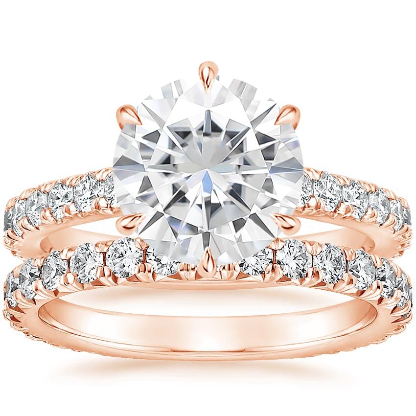 14KR Moissanite Luxe Sienna Diamond Bridal Set (1 1/8 ct. tw.), top view