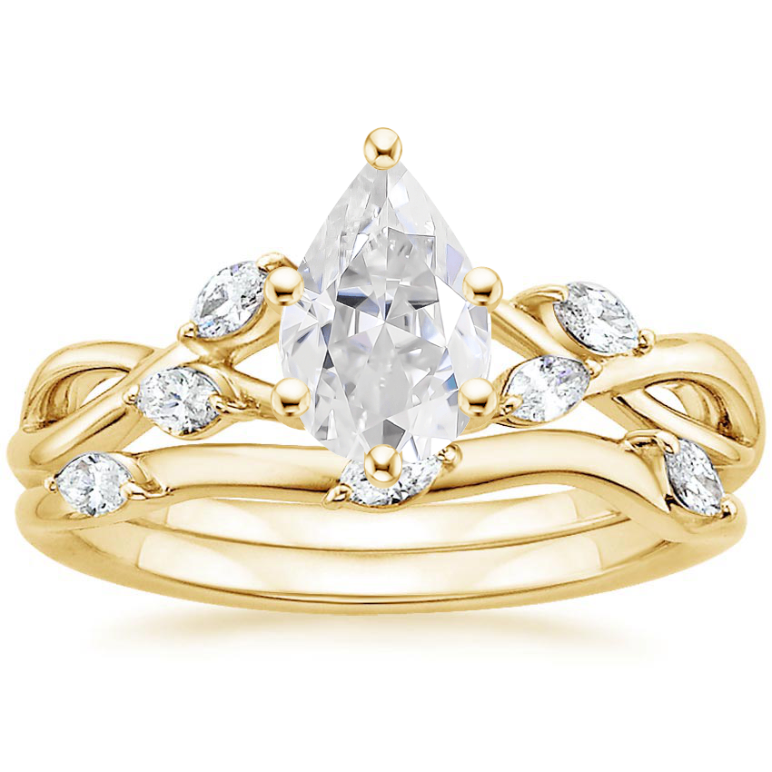 18KY Moissanite Willow Bridal Set (1/4 ct. tw.), top view