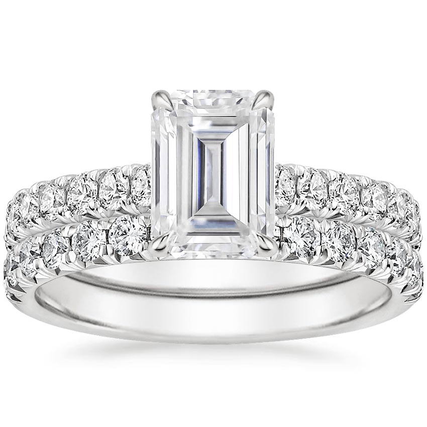 18KW Moissanite Sienna Diamond Bridal Set (7/8 ct. tw.), top view