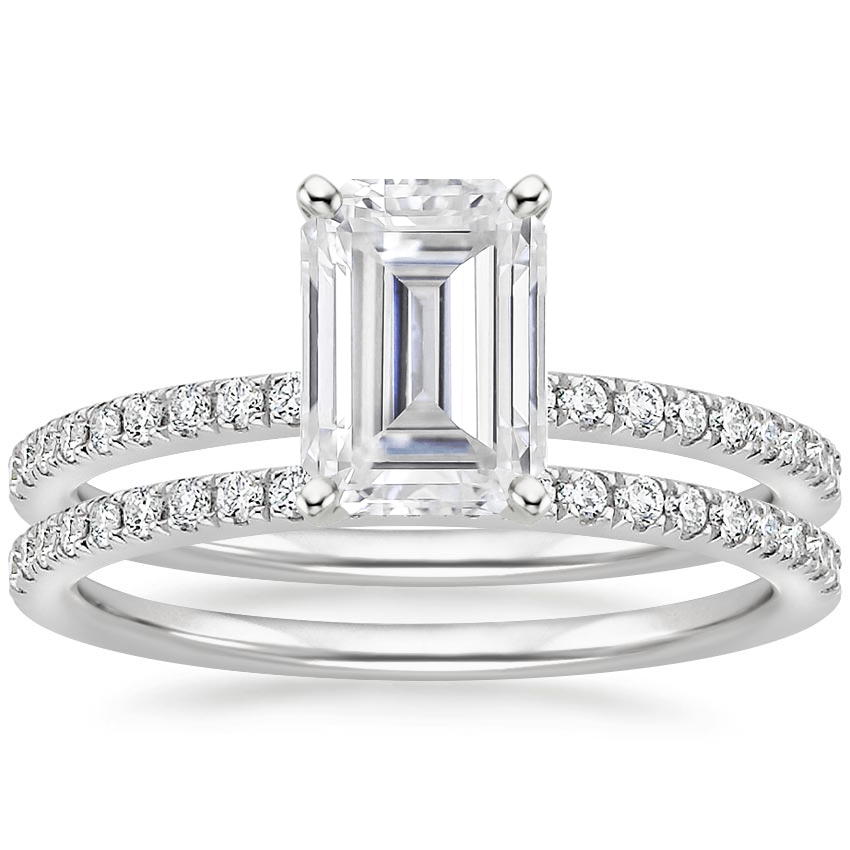 18KW Moissanite Ballad Diamond Bridal Set (1/3 ct. tw.), top view