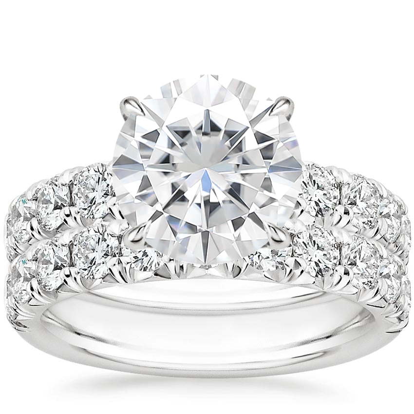 18KW Moissanite Ellora Diamond Bridal Set, top view