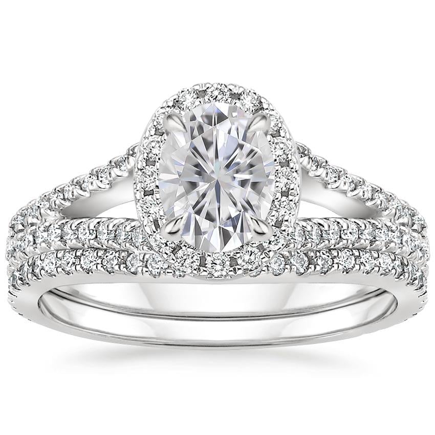 18KW Moissanite Fortuna Diamond Bridal Set (2/3 ct. tw.), top view