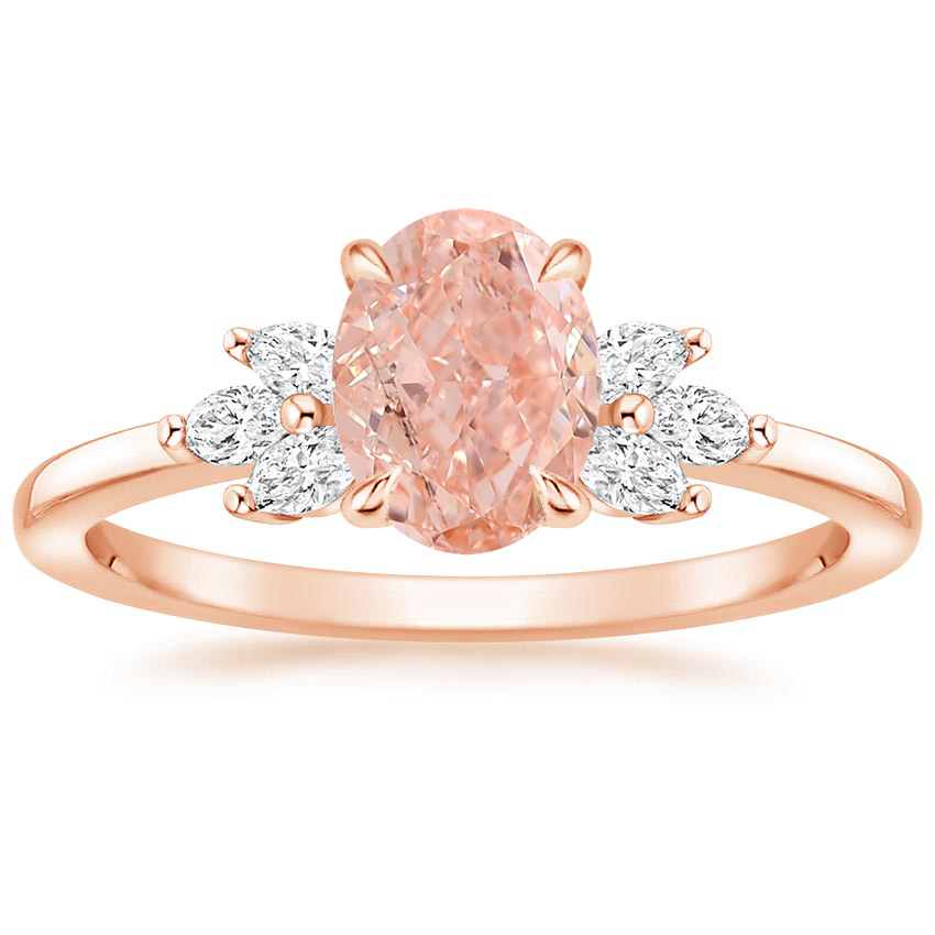 14K Rose Gold Stella Diamond Ring, large top view