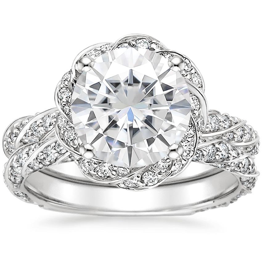 18KW Moissanite Nova Diamond Bridal Set (3/4 ct. tw.), top view