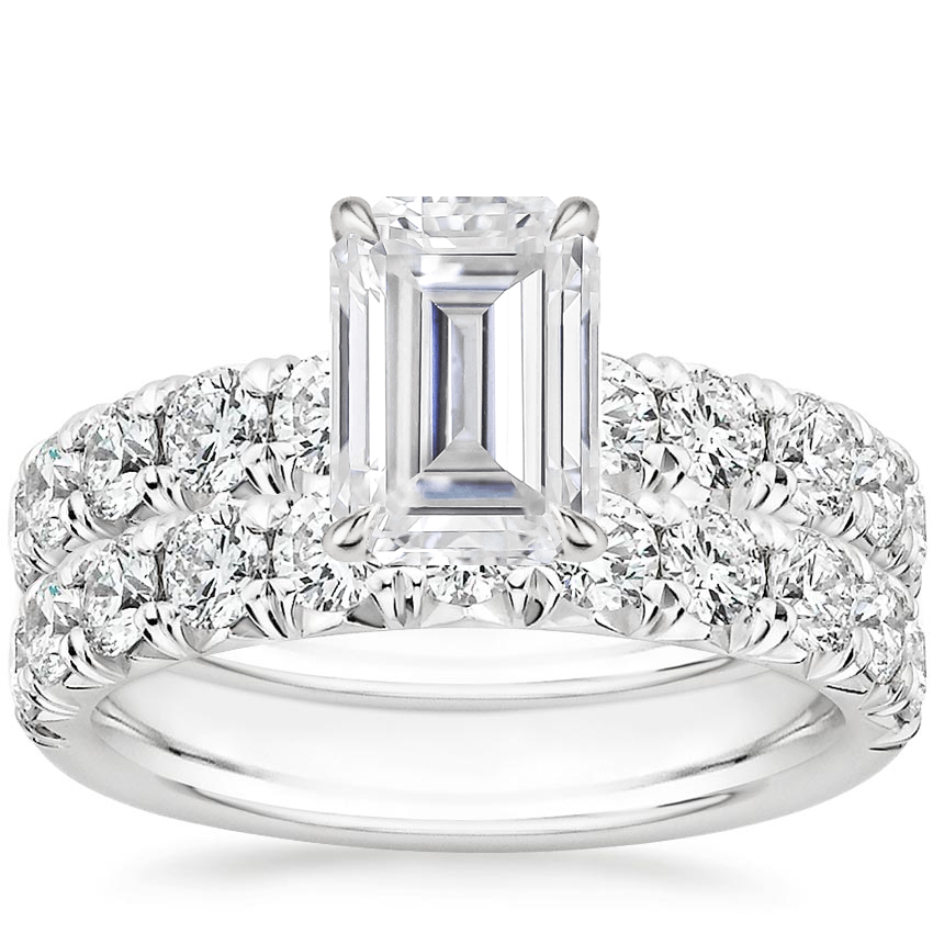 18KW Moissanite Ellora Diamond Bridal Set, top view