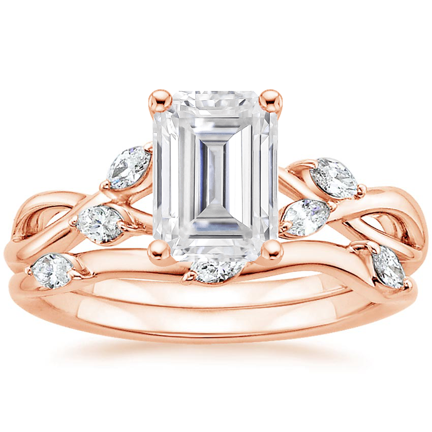14KR Moissanite Willow Bridal Set (1/4 ct. tw.), top view