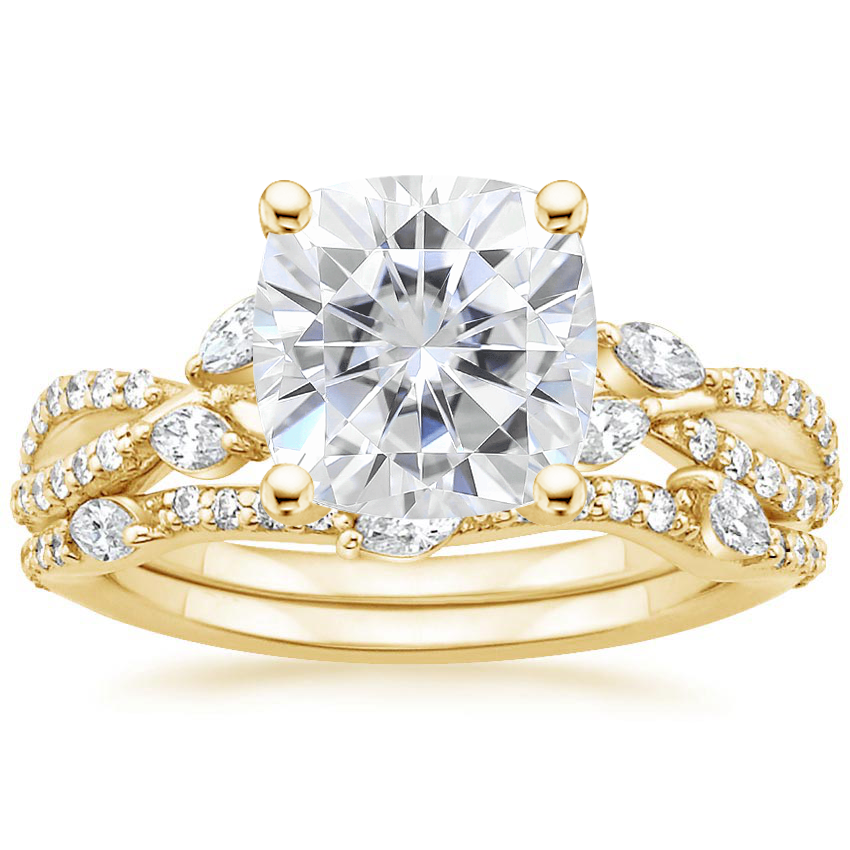 18KY Moissanite Luxe Willow Bridal Set (1/2 ct. tw.), top view
