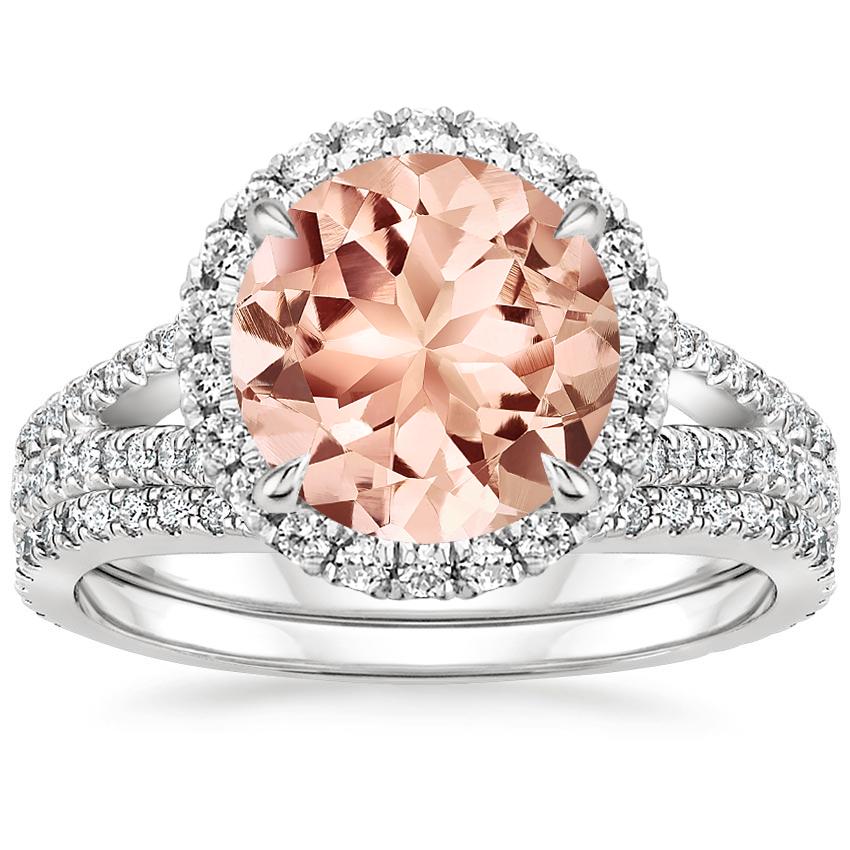 PT Morganite Fortuna Diamond Bridal Set (2/3 ct. tw.), top view