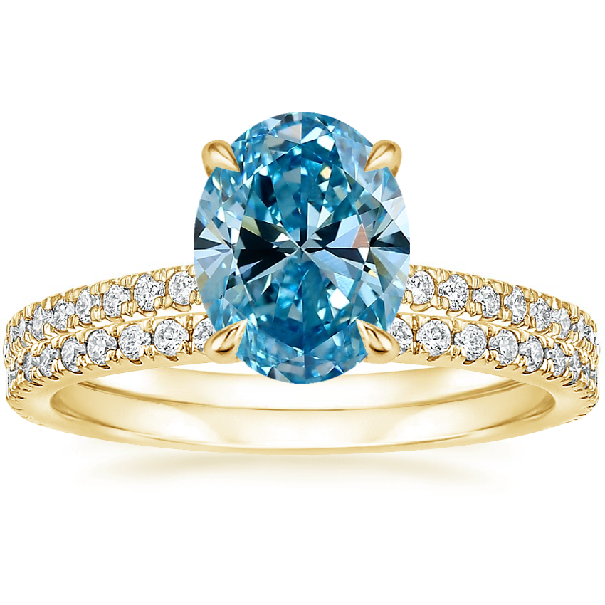 18K Yellow Gold Petite Demi Diamond Ring (1/5 ct. tw.) with Luxe Sia Diamond Ring (1/5 ct. tw.)