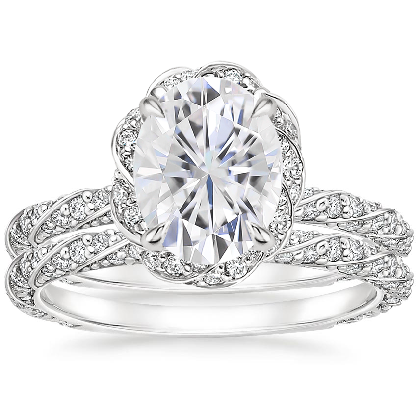 18KW Moissanite Nova Diamond Bridal Set (3/4 ct. tw.), top view
