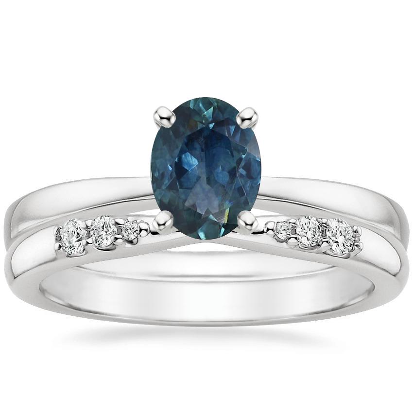 Platinum Petite Taper Ring with Lark Diamond Ring
