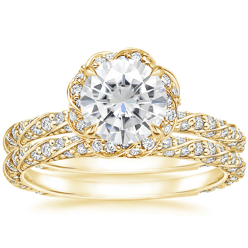18KY Moissanite Nova Diamond Bridal Set (3/4 ct. tw.), top view