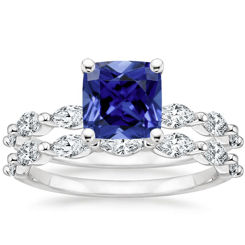18KW Sapphire Joelle Diamond Bridal Set (3/4 ct. tw.), top view