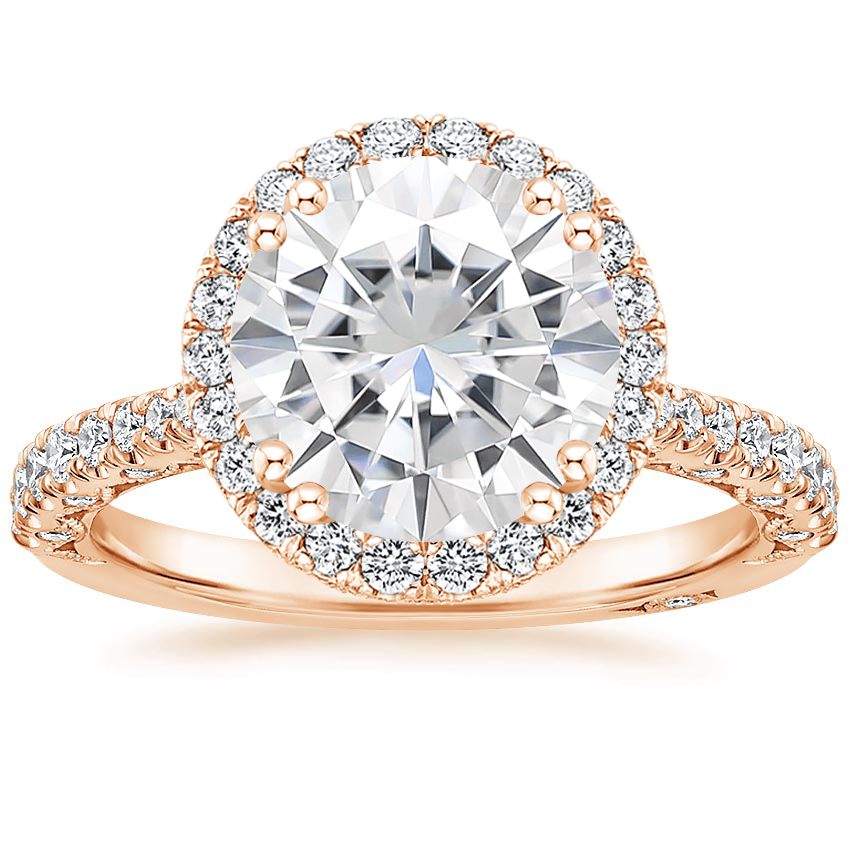 Moissanite Tacori Petite Crescent Bloom Diamond Ring in 18K Rose Gold