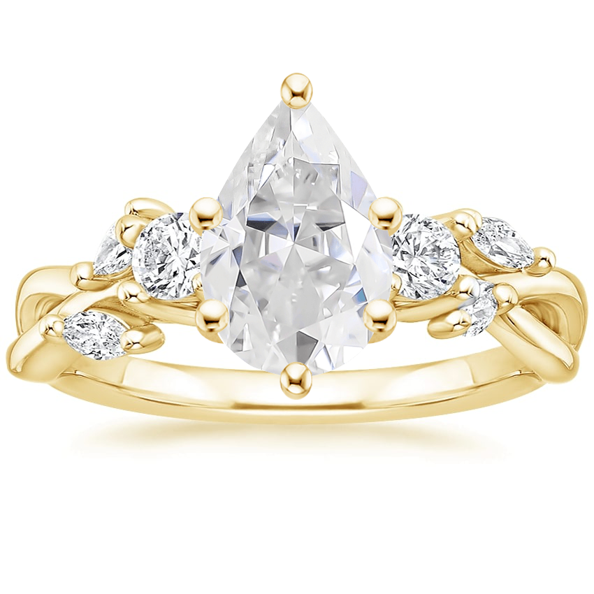 18K Yellow Gold Willow Three Stone Diamond Ring (1/3 ct. tw.), large top view