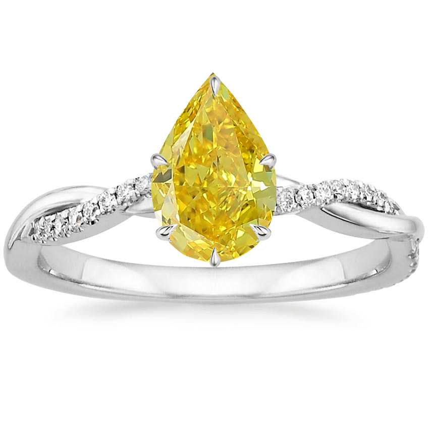 18K White Gold Petite Twisted Vine Diamond Ring (1/8 ct. tw.), large top view