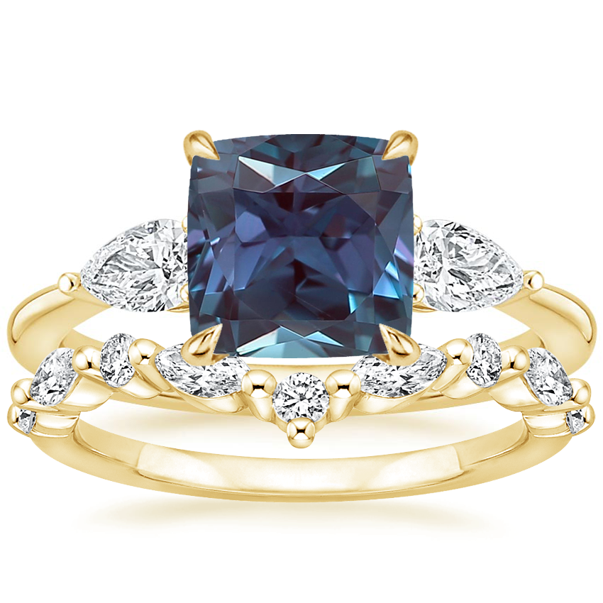 18K Yellow Gold Adorned Opera Diamond Ring (1/2 ct. tw.) with Curved Versailles Diamond Ring