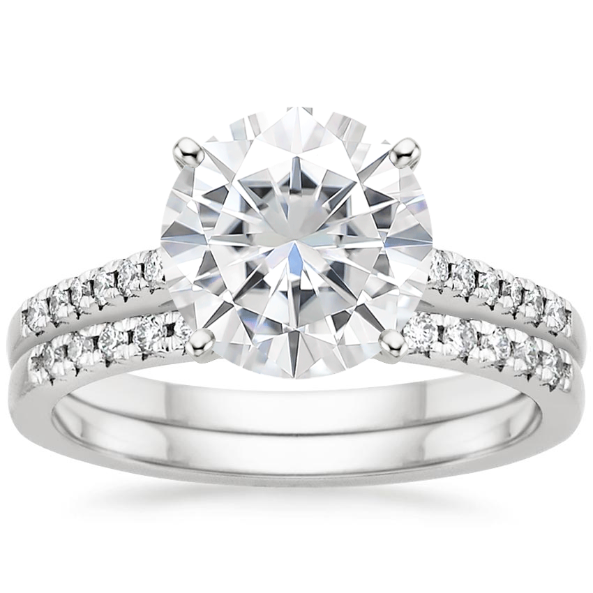 18KW Moissanite Sonora Diamond Bridal Set (1/4 ct. tw.), top view