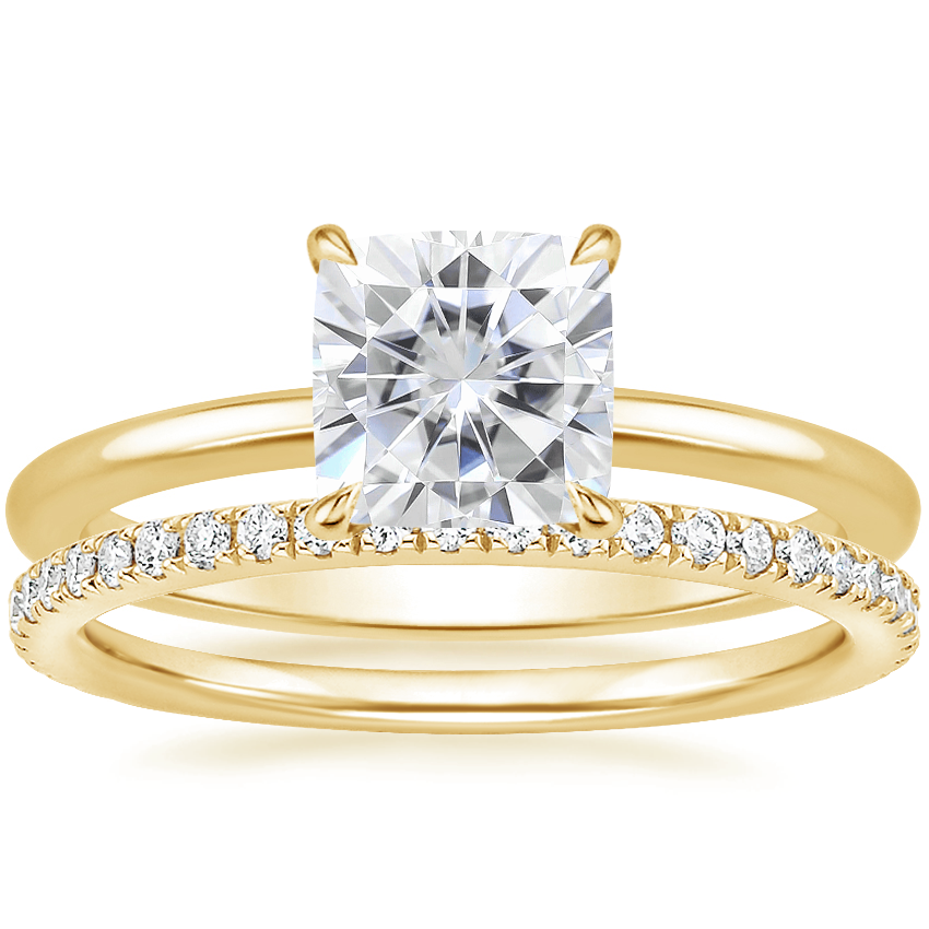 18K Yellow Gold Petite Elodie Ring with Luxe Ballad Diamond Ring