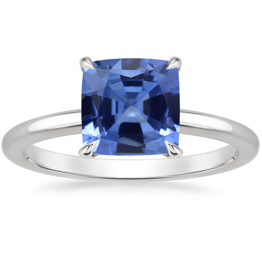 18K White Gold Elodie 1.8mm Solitaire Ring, large top view