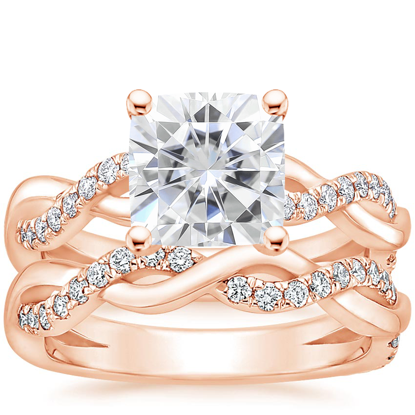 14KR Moissanite Braided Vine Diamond Bridal Set (1/2 ct. tw.), top view