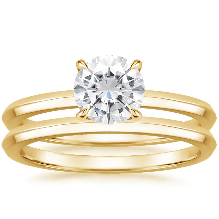 18KY Moissanite Hazel Bridal Set, top view