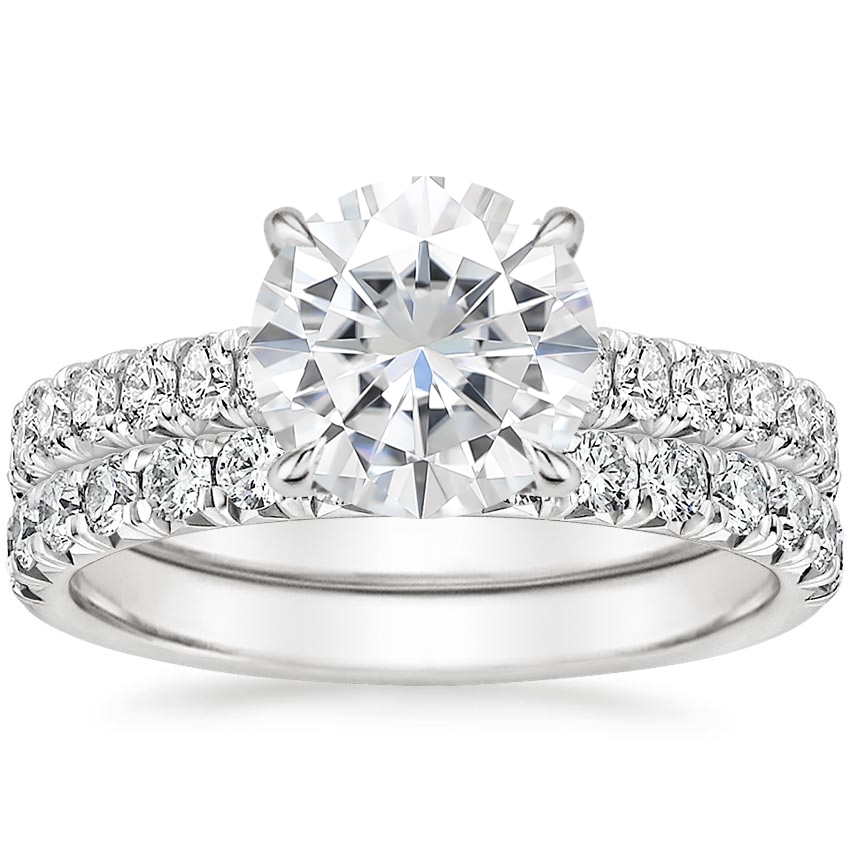 18KW Moissanite Sienna Diamond Bridal Set (7/8 ct. tw.), top view