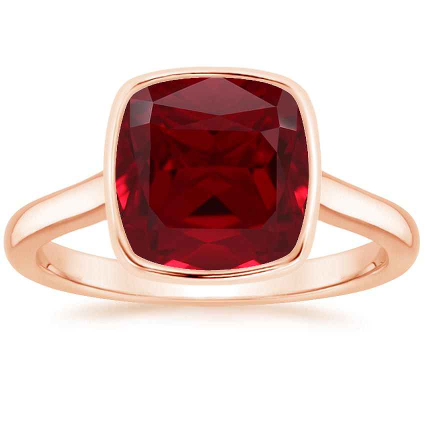 14K Rose Gold Luna 2mm Bezel Ring, large top view