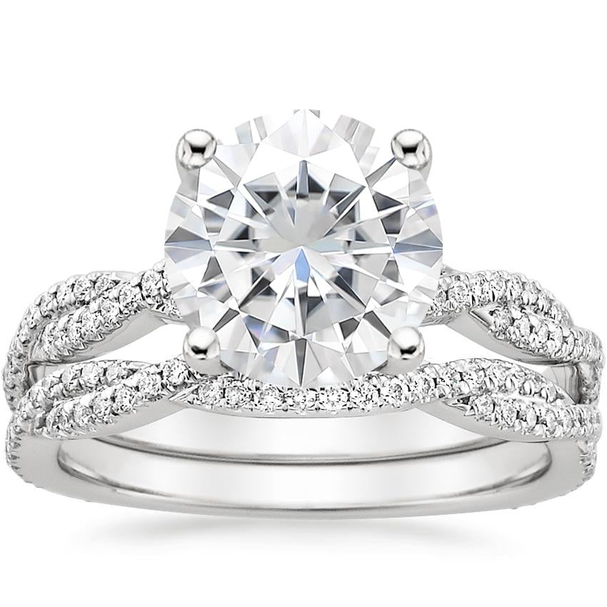 18KW Moissanite Petite Luxe Twisted Vine Bridal Set (1/2 ct. tw.), top view