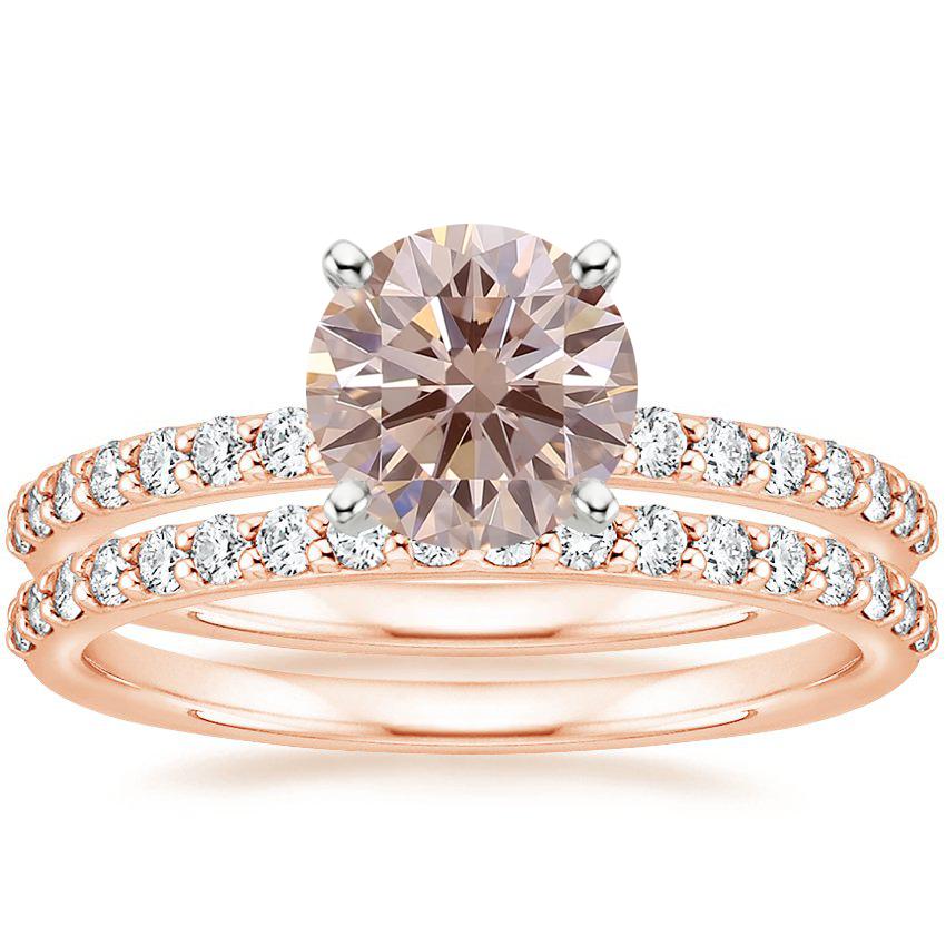 14K Rose Gold Petite Shared Prong Bridal Set (1/2 ct. tw.)