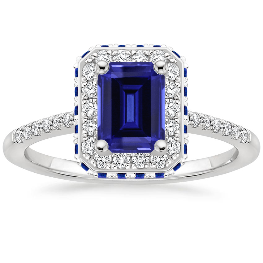 Sapphire Circa Diamond Ring with Sapphire Accents (1/4 ct. tw.) in 18K White Gold