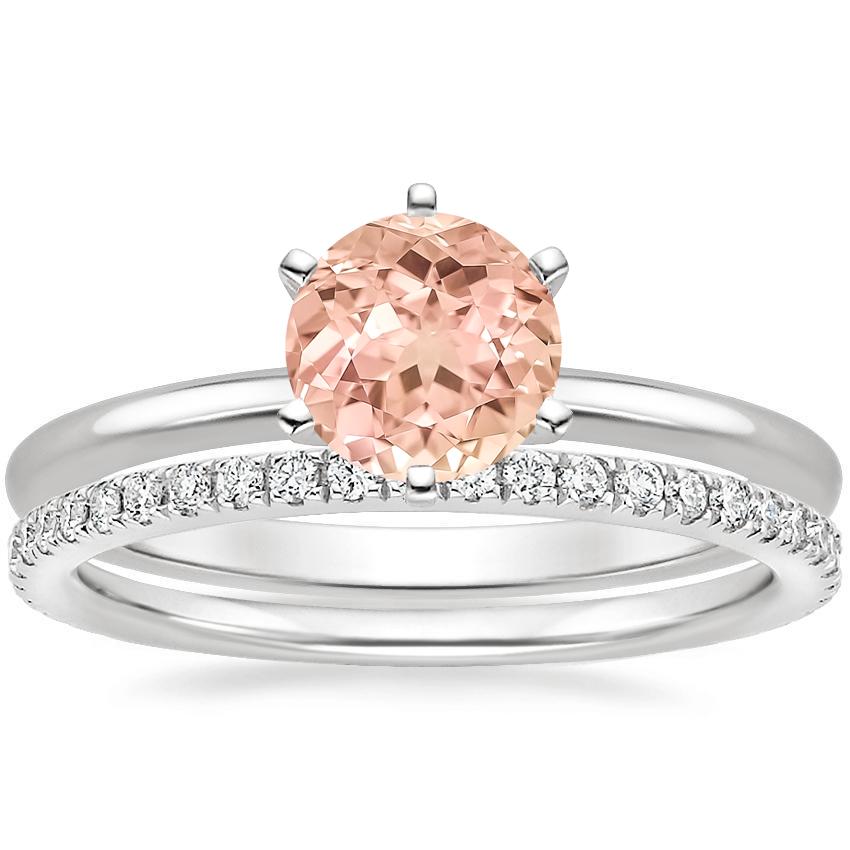 Platinum Six-Prong Petite Comfort Fit Ring with Luxe Ballad Diamond Ring (1/4 ct. tw.)