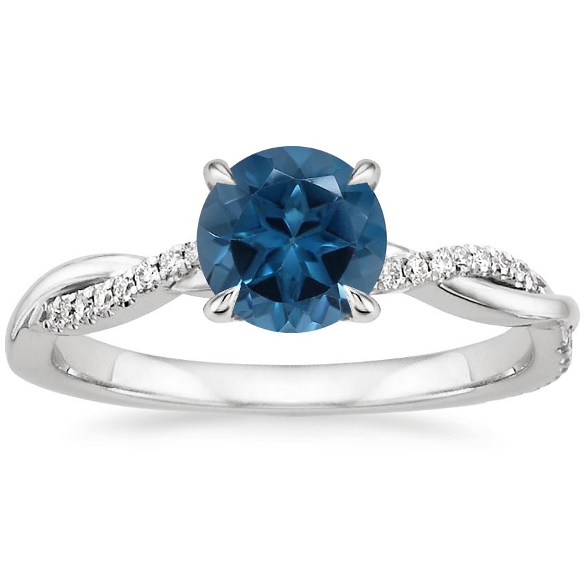Platinum Petite Twisted Vine Diamond Ring (1/8 ct. tw.), large top view
