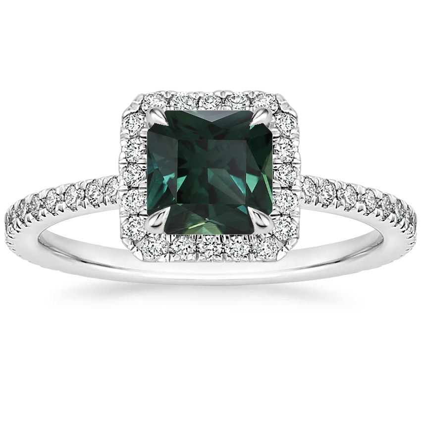 18K White Gold Ballad Halo Three-Quarter Coverage Diamond Ring (1/3 ct. tw.), large top view