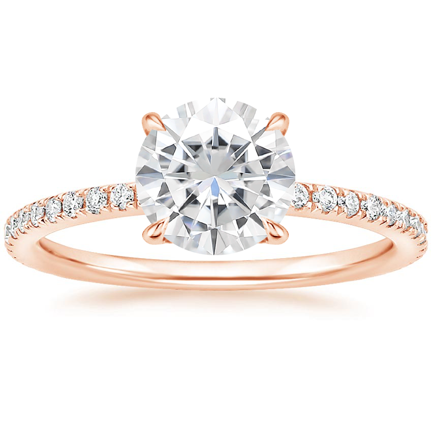 Rose Gold Moissanite Luxe Perfect Fit Diamond Ring (1/4 ct. tw.)