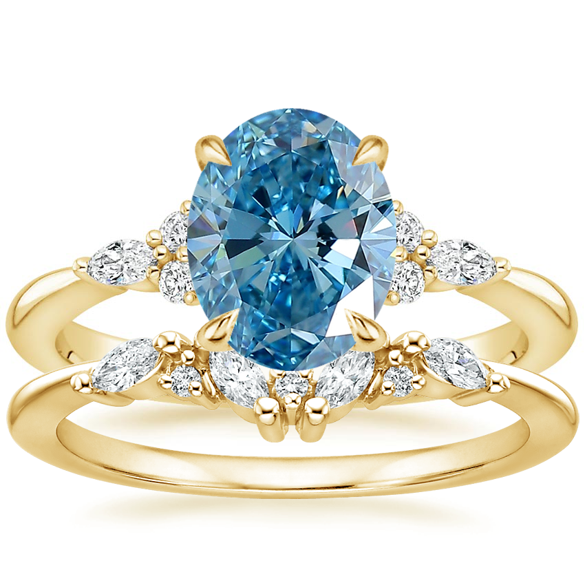 18K Yellow Gold Nadia Diamond Ring with Yvette Diamond Ring