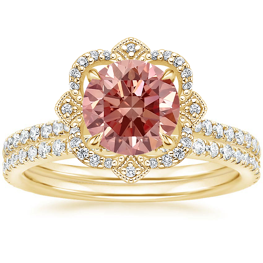 18K Yellow Gold Reina Diamond Ring with Luxe Ballad Diamond Ring (1/4 ct. tw.)