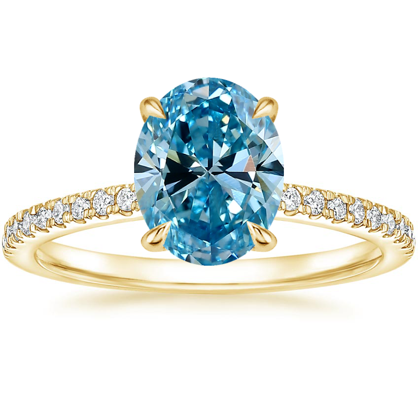 18K Yellow Gold Demi Half Coverage Diamond Ring (1/5 ct. tw.), large top view