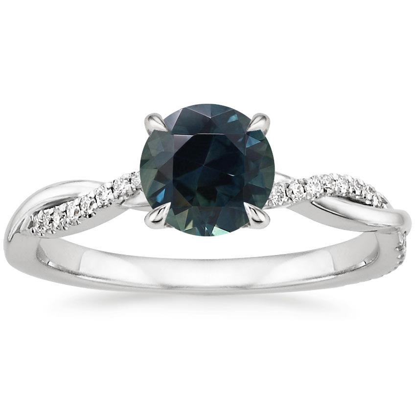 Sapphire Petite Twisted Vine Diamond Ring (1/8 ct. tw.) in 14K White Gold