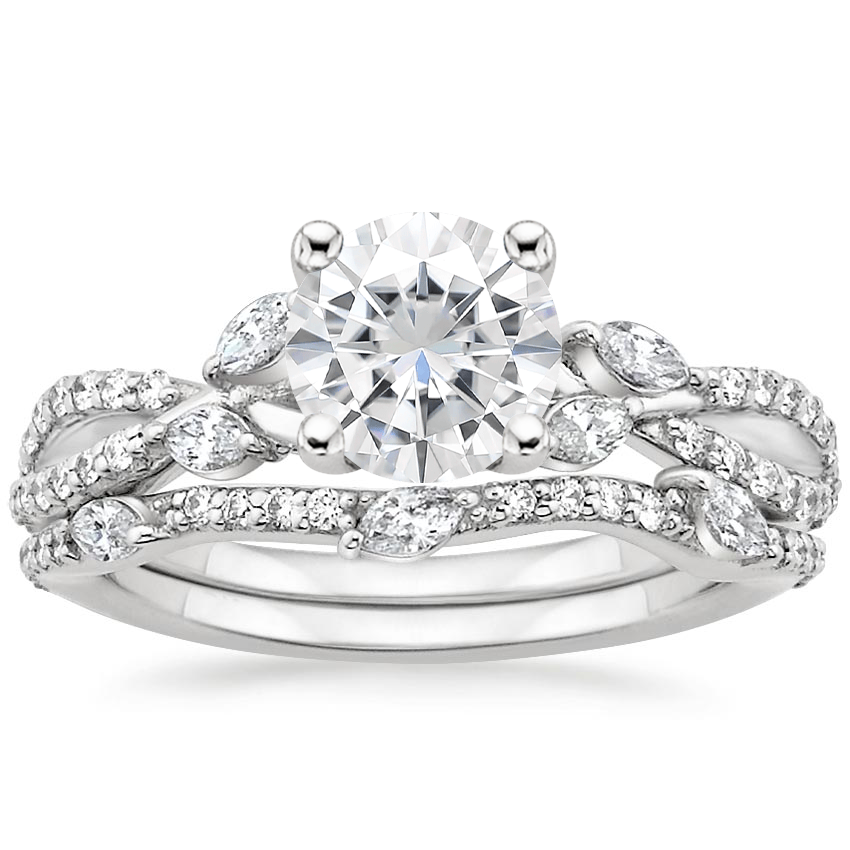 18KW Moissanite Luxe Willow Bridal Set (1/2 ct. tw.), top view